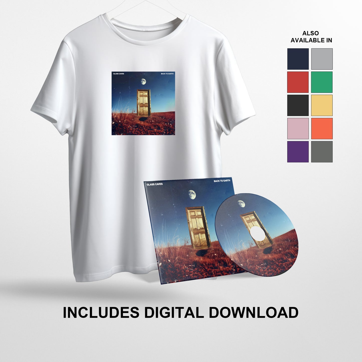 Glass Caves- 'Back To Earth' - Bundle - CD + Album Artwork Tee + Digital Download