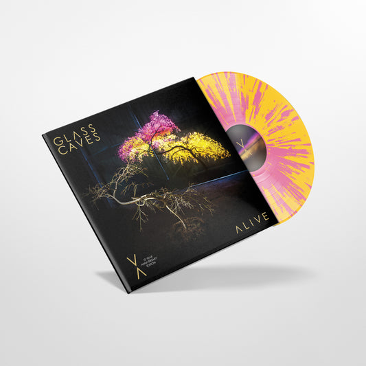Glass Caves - 'Alive' LP - Vinyl - 10 Year Anniversary Yellow & Pink Splatter 12" Disc